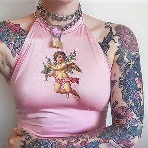 Aesthetic Baby Angel Pink Crop Top